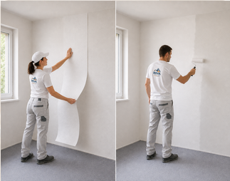 Tapezieren und Anstrich