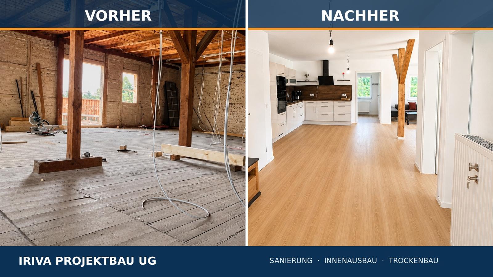 Sanierungsprojekt von IRIVA im Vorher-Nachher-Vergleich