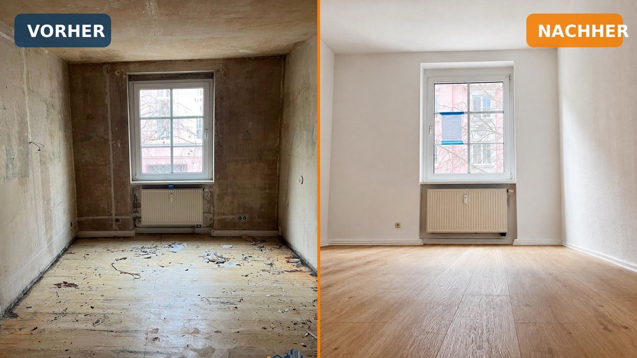 Wohnungsrenovierung in Erfurt im Vorher-Nachher-Vergleich